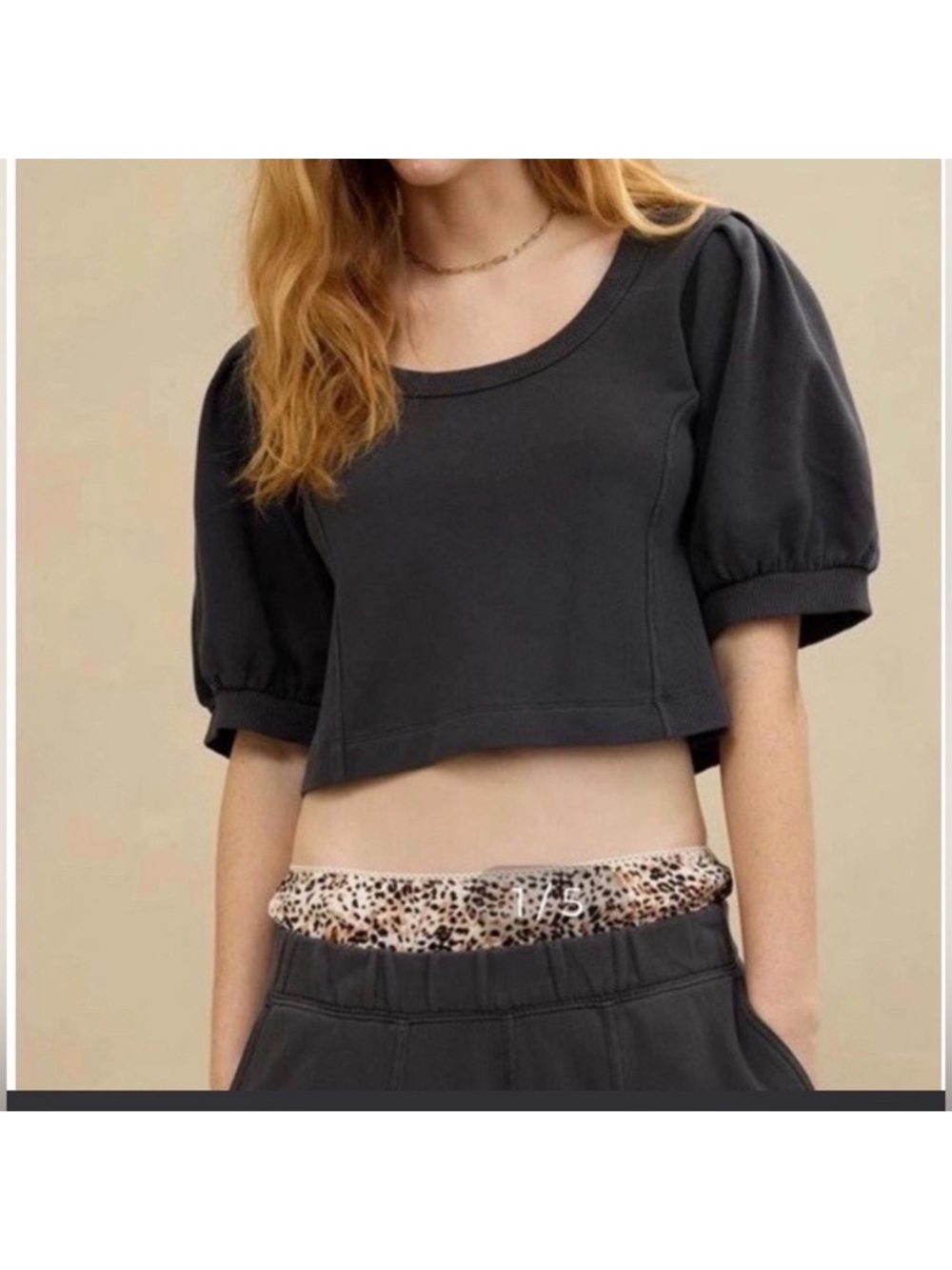 aerie Smoked Gray Seams Right Top and Feeling Femme Mini Skirt Set NWOT - Large - Picture 2 of 10